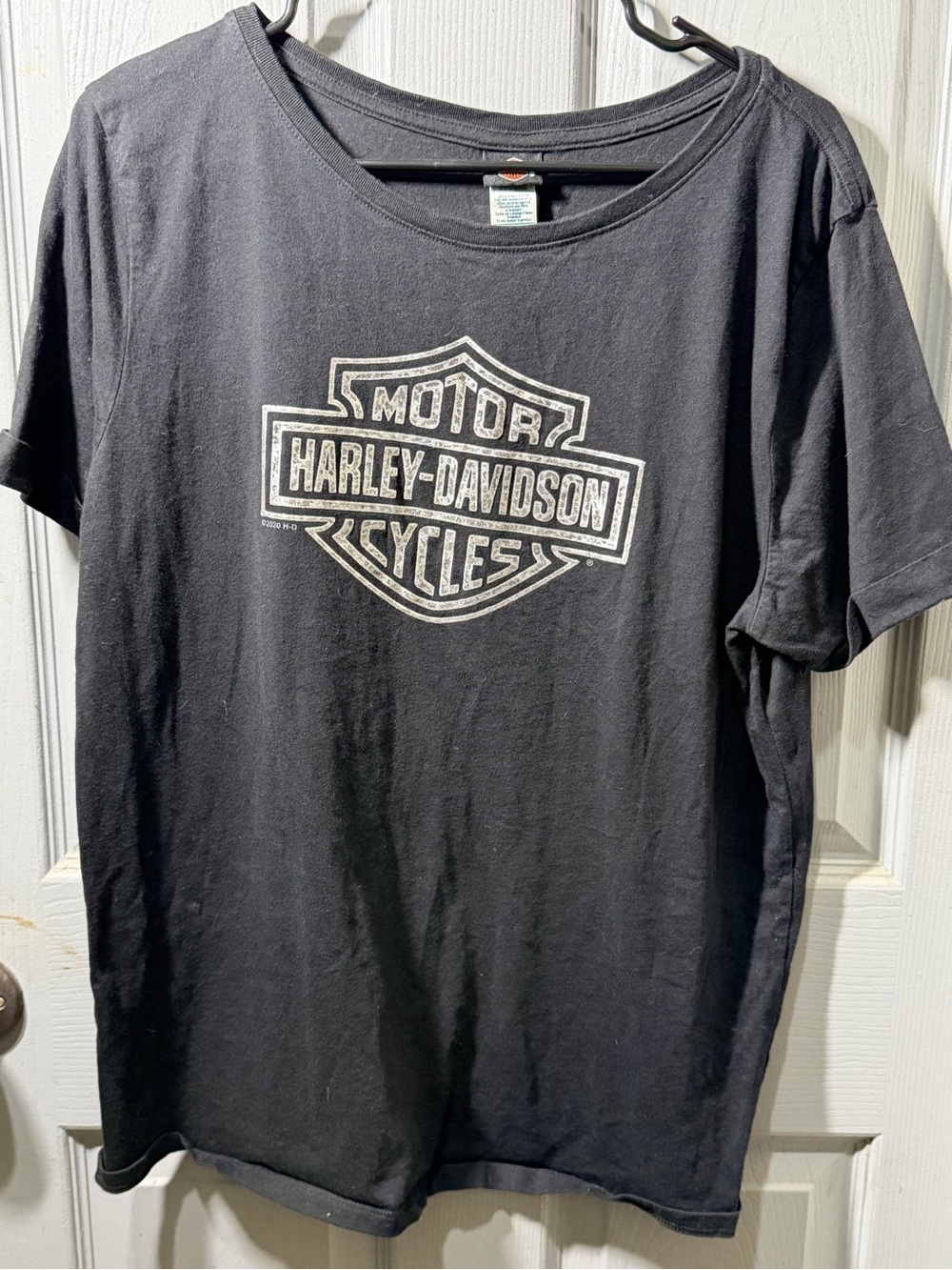 Harley-Davidson Black Short Sleeve T-Shirt with White Shield Logo